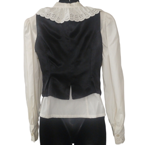 Vtg Apart Blouse & Velvet Vest - Picture 2 of 16
